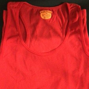 Woman's red ribbed cotton tank- top size M